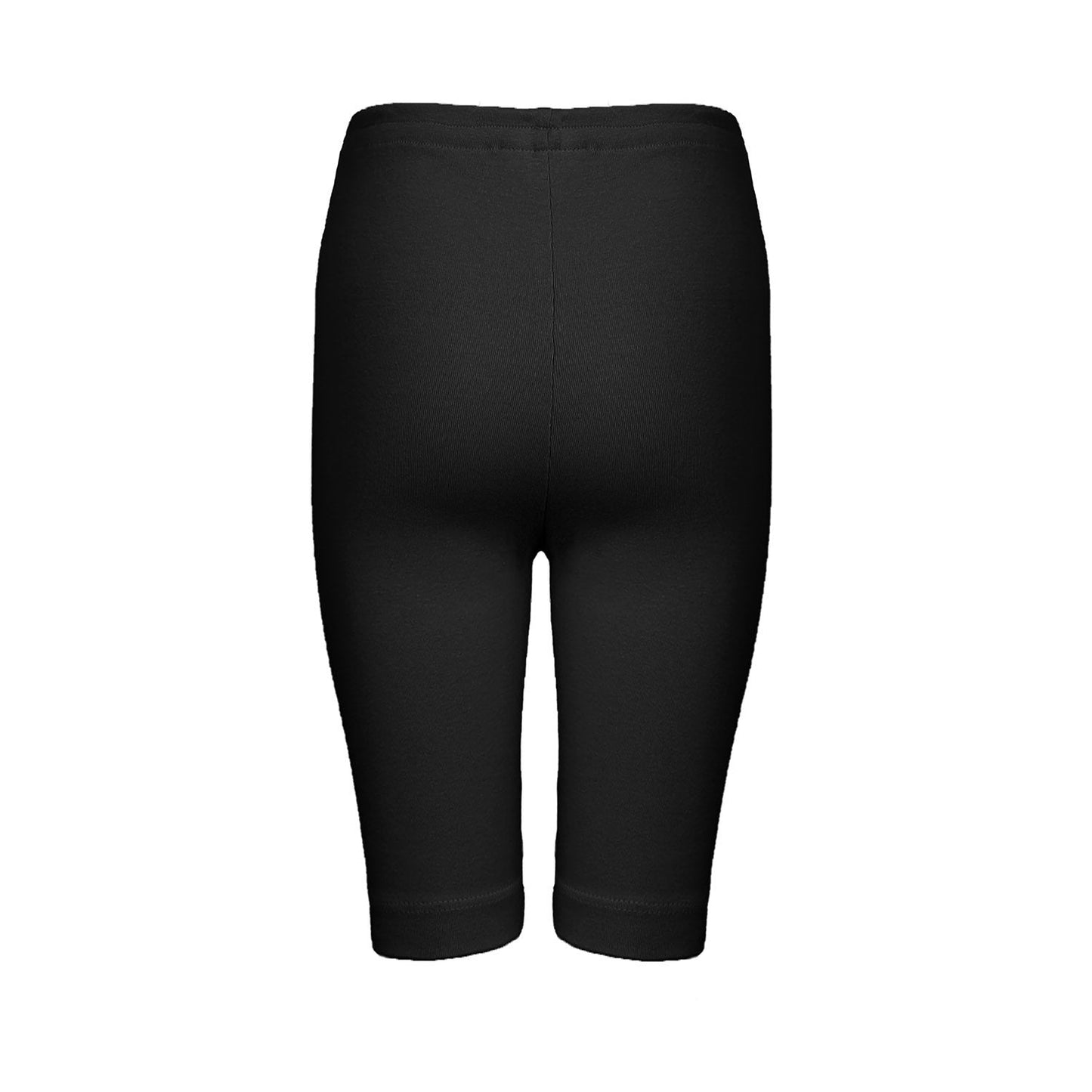 Black Rib Jersey Biker Shorts