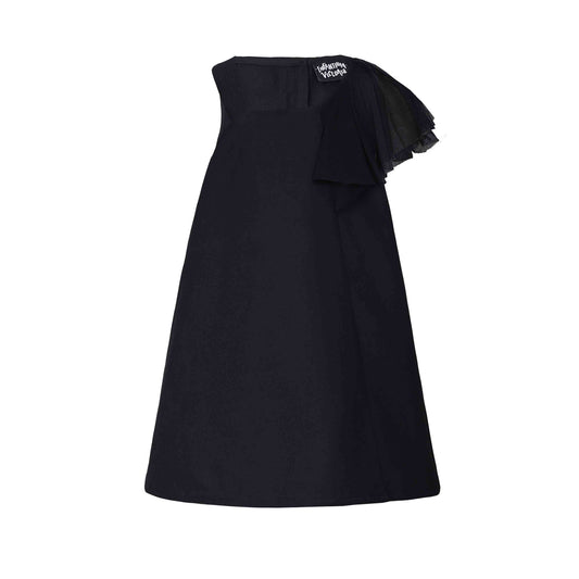 Black Dress with Asymetric Shoulder