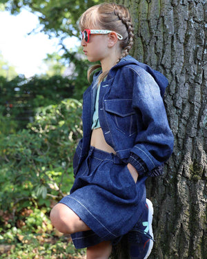 Wide Denim Shorts