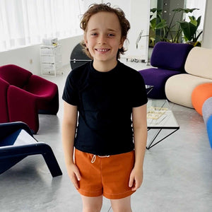 Terracotta Canvas Mini Shorts