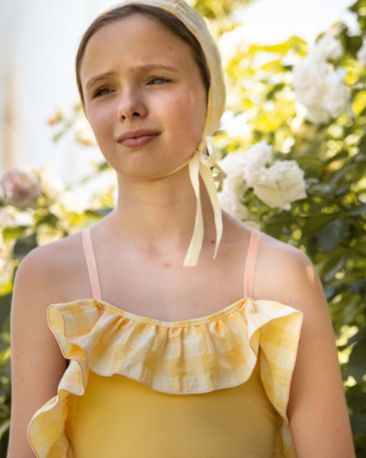 Joy Swimsuit Gingham Yellow Swimwear Cosmosophie