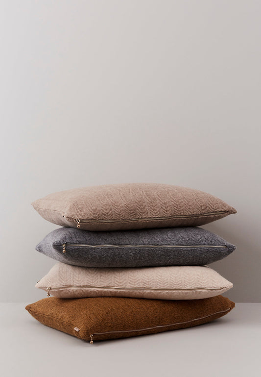 Kata Cushion - Light Brown Melange Cushion OYOY