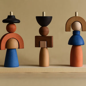 Stacking Tower "Dolls" Wood Nofred