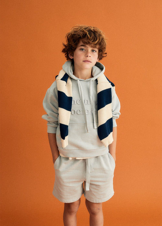 Logo Kangaroo Sweater Pearl Blue Sweatshirts The New Society