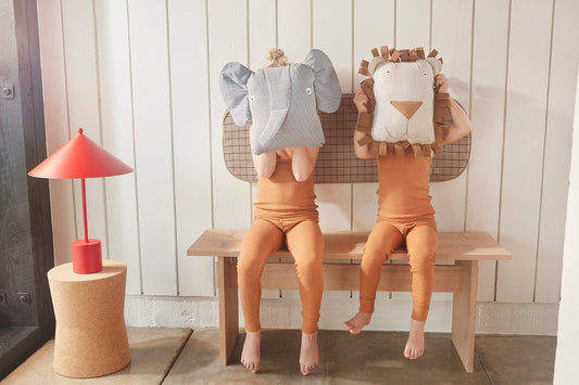 Lobo Lion Denim Cushion - Caramel Soft Toys OYOY