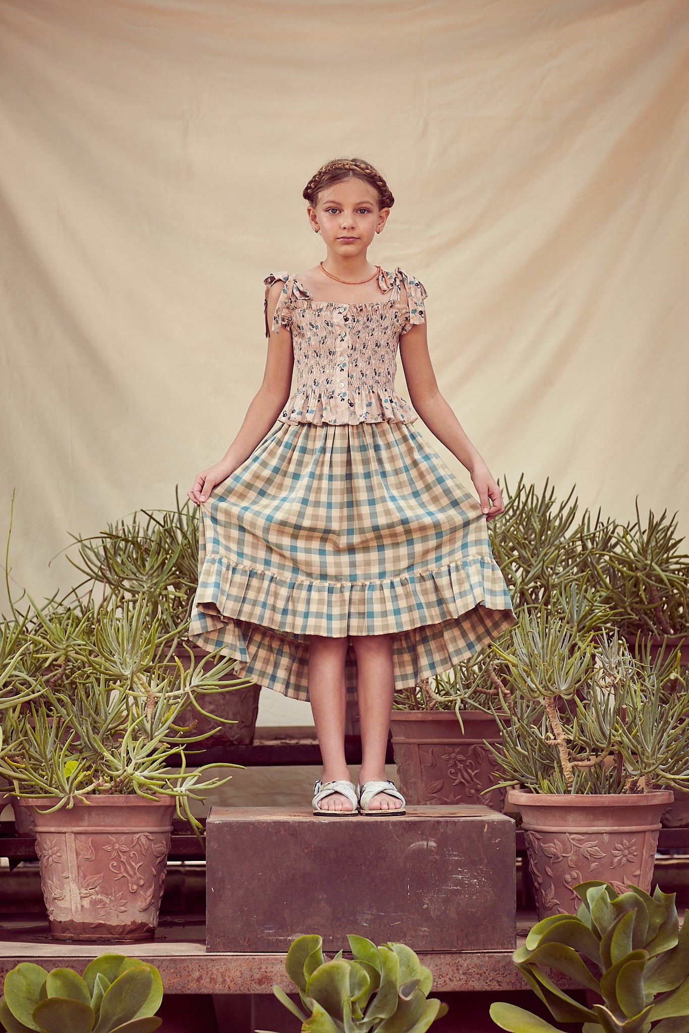 Moss agate woven long skirt Skirts Coco au lait