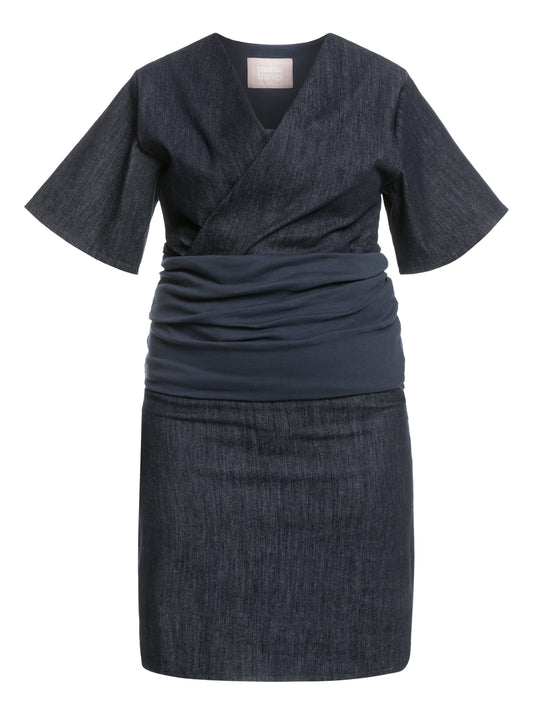 Baby carrier kimono | Dark blue denim Carriers Mama Hangs