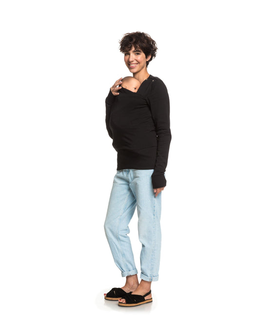 Baby carrier sweatshirt | Mama Hangs Out | Black Carriers Mama Hangs