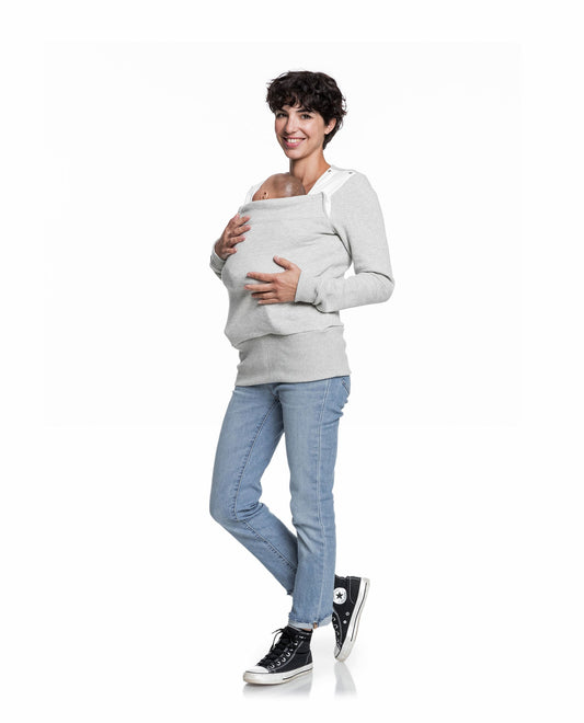 Baby carrier sweatshirt | Mama Hangs Out | Heather grey Carriers Mama Hangs