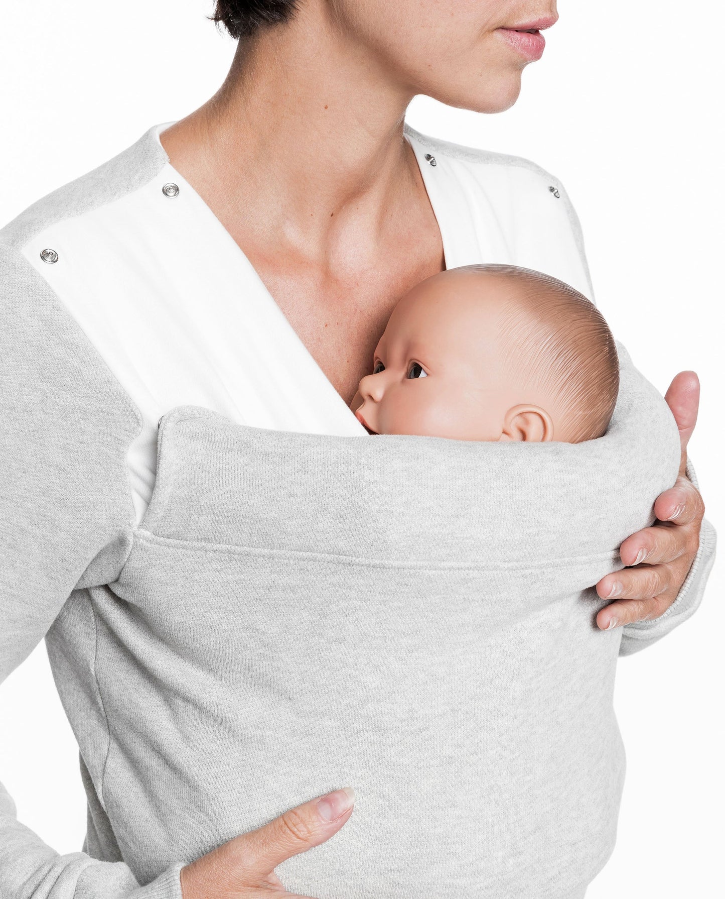 Baby carrier sweatshirt | Mama Hangs Out | Heather grey Carriers Mama Hangs