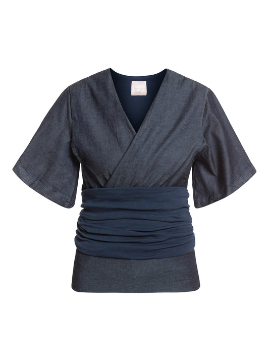 Baby carrier kimono | Mama Works | Dark blue denim Carriers Mama Hangs