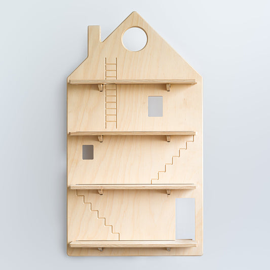 Play House Shelf – Wooden Hanging Wall Wallart Midmini