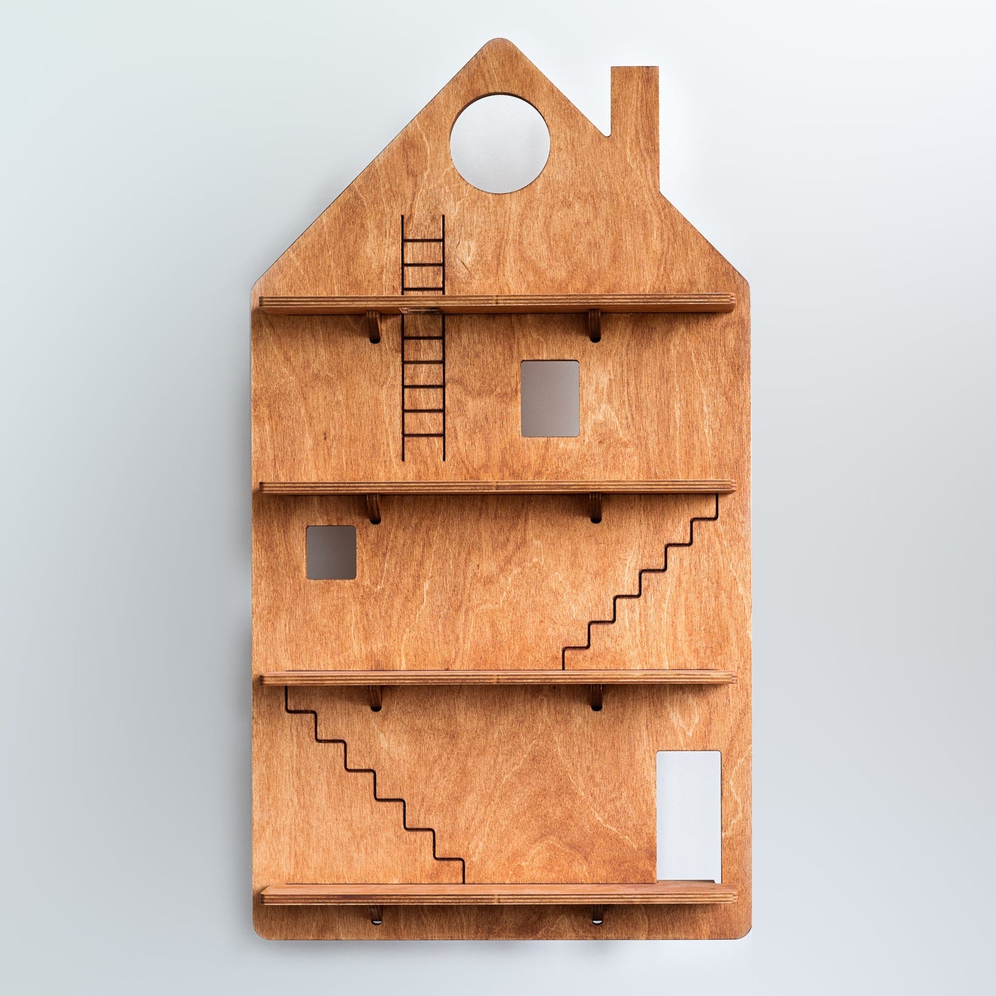 Play House Shelf – Wooden Hanging Wall Wallart Midmini