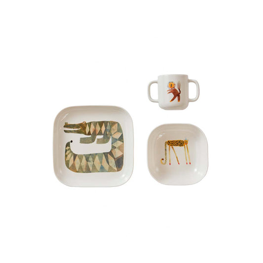 Moira Tableware Set Crocodile Gustav - Offwhite Kids Tableware OYOY