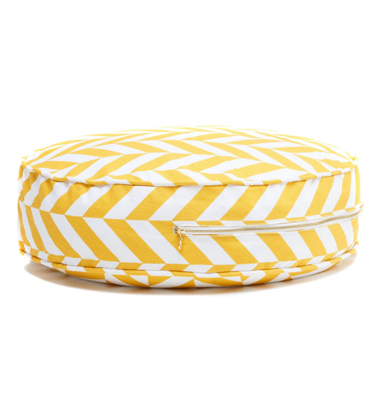 Mustard Herringbone Ottoman Beanbags Wigiwama