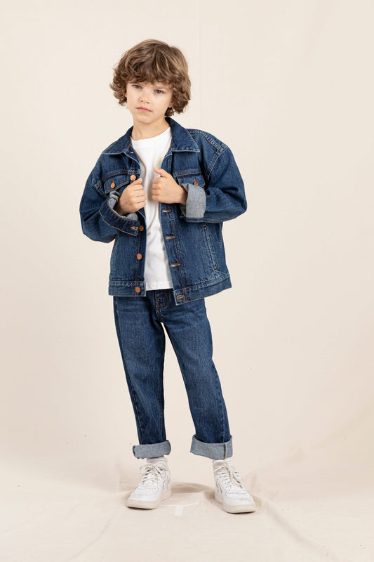 OLLIBIS Blue Denim - 5-Pocket Tapered Fit Jeans