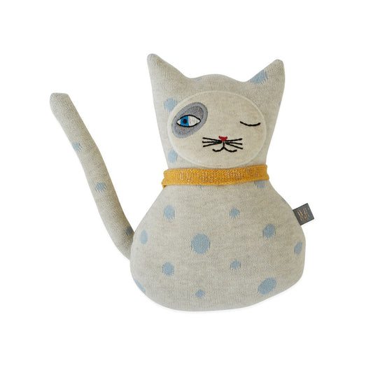 Darling - Baby Benny Cat - Offwhite / Pale Blue Soft Toys OYOY