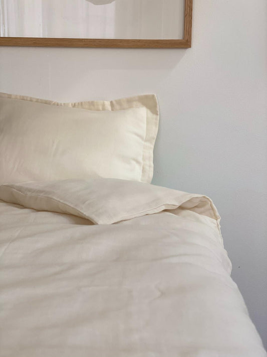 Alice - Ecru organic cotton bedding set Bedding Bihan