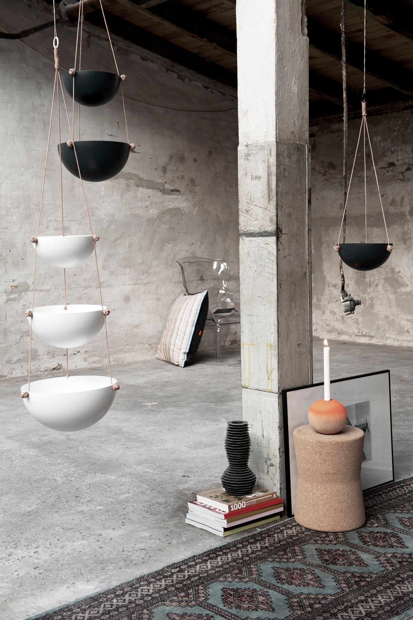 Pif Paf Puf Hanging Storage - 2 Bowls - White Storage OYOY