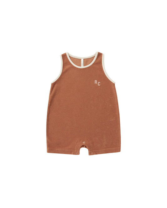 terry sleeveless romper terracotta Jumpsuits / Overalls Neo Family