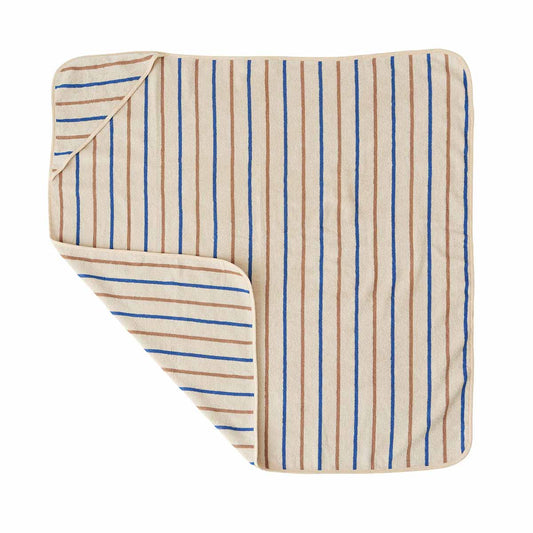 Raita Hooded Towel - Caramel / Optic Blue Towel OYOY