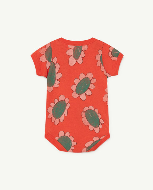 Chimpanzee baby body Red flowers Baby Grows The Animals Observatory