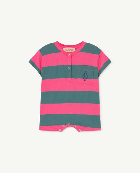 Rabbit jumpsuit Pink Stripes Baby Grows The Animals Observatory
