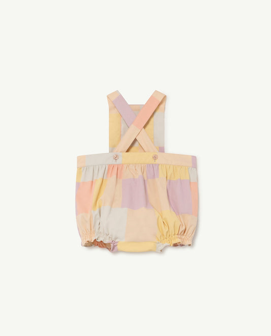 Meerkat baby jumpsuit Beige cubes Baby Grows The Animals Observatory