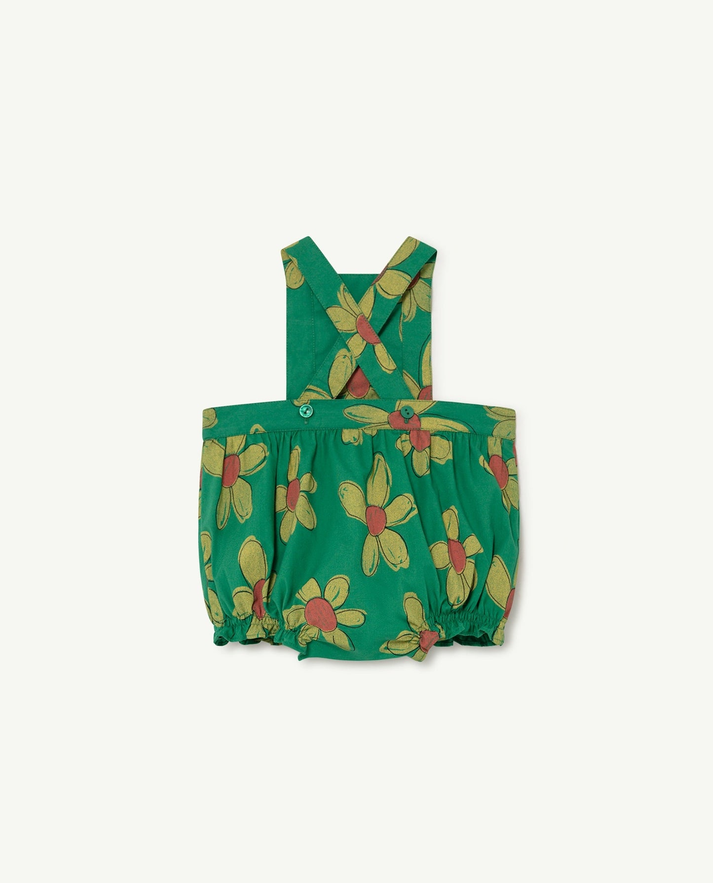 Meerkat baby jumpsuit Green flowers Baby Grows The Animals Observatory