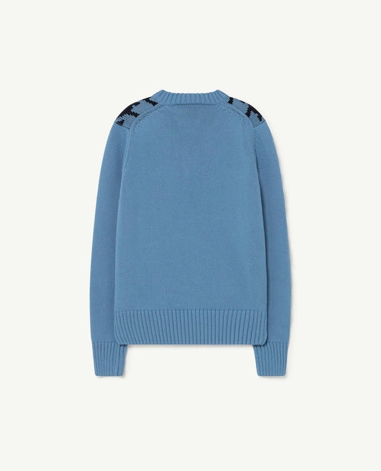 Bull kids sweater blue logo Knitwear The Animals Observatory
