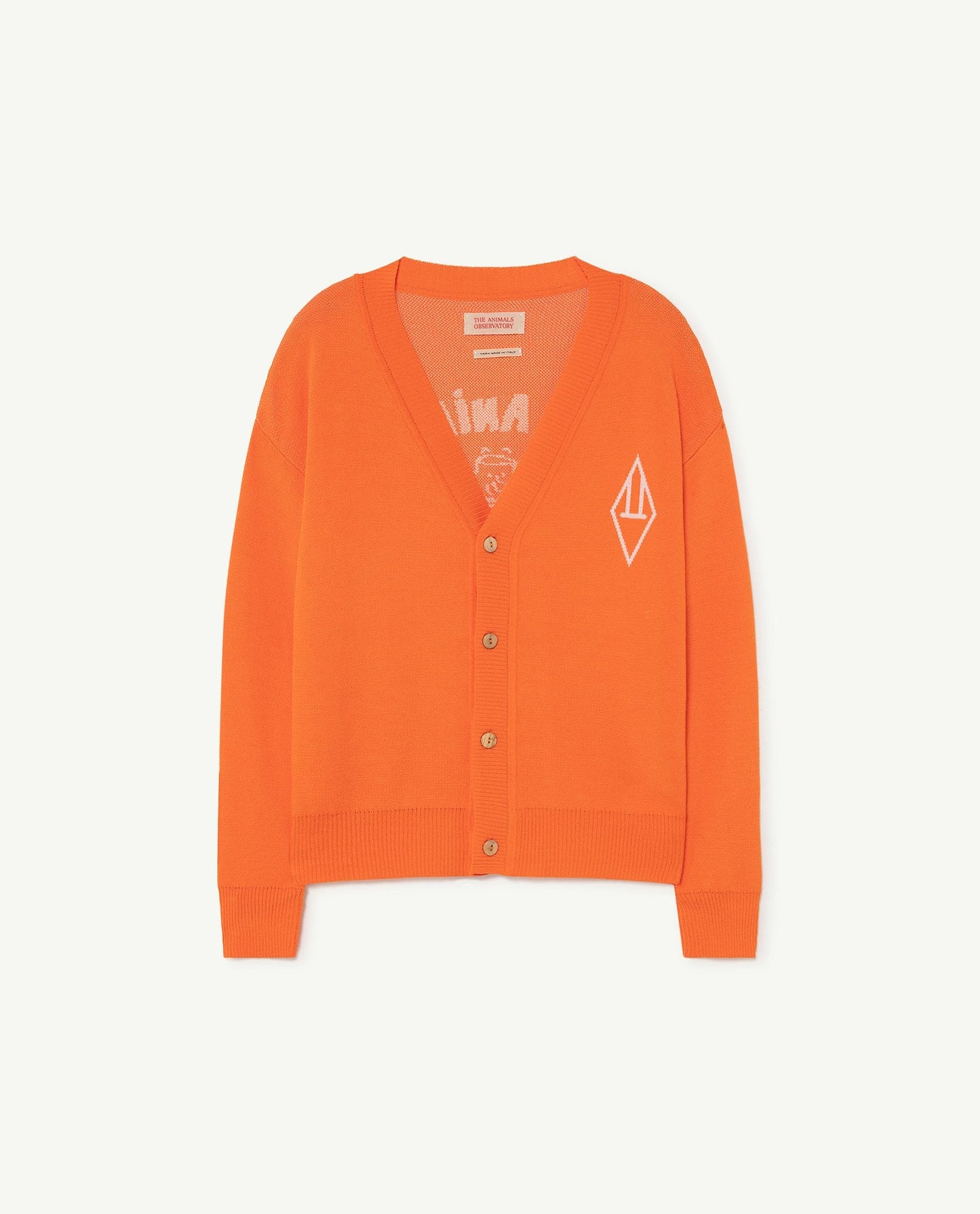 Plain racoon cardigan Orange Knitwear The Animals Observatory