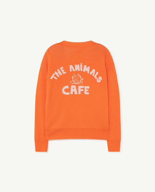 Plain racoon cardigan Orange Knitwear The Animals Observatory