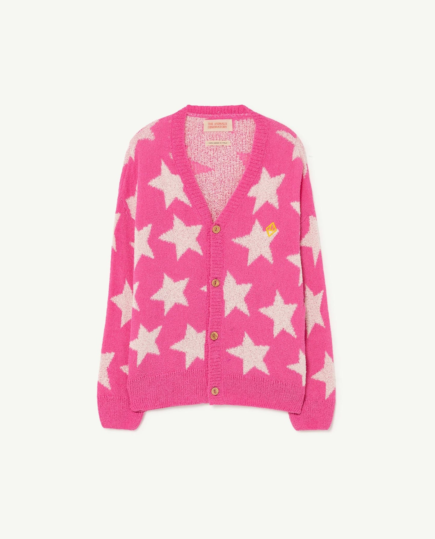 Stars racoon cardigan Pink Knitwear The Animals Observatory