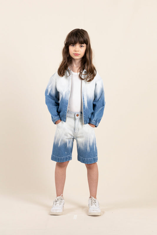 SALLY Bleached Blue Dip Dye - Large Bermuda Shorts