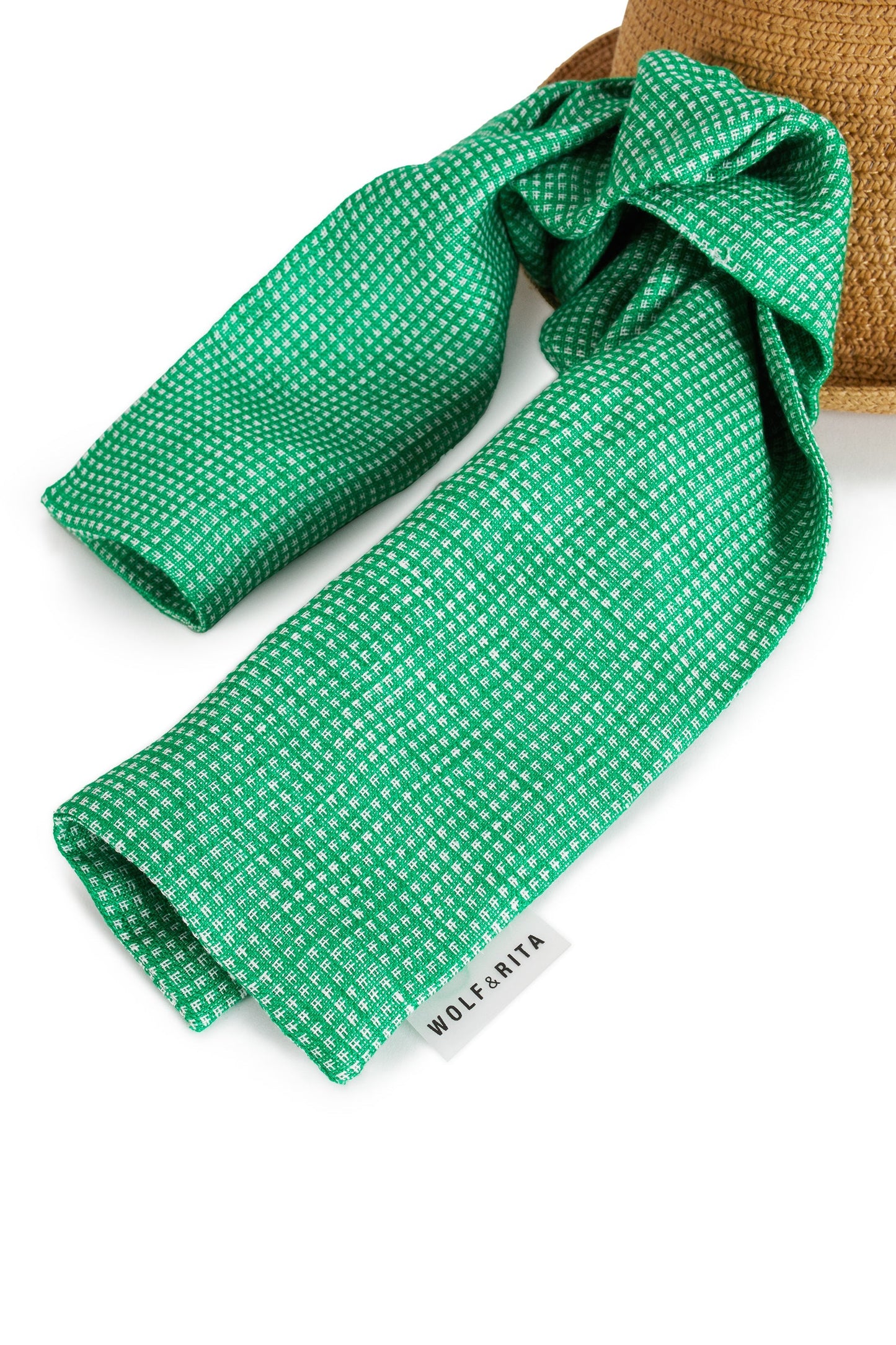 Solange Green Linen Accessories Wolf & Rita