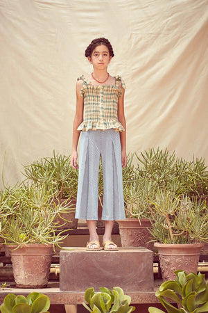 Striped denim trousers Trousers Coco au lait