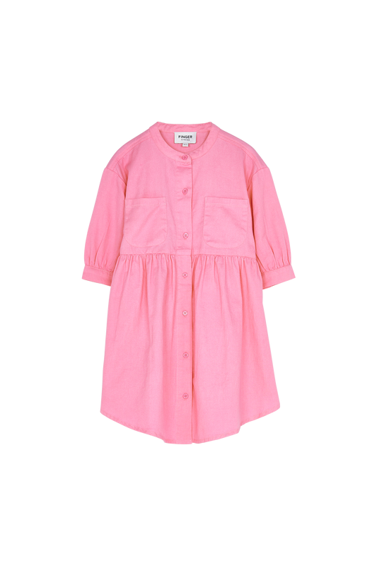 SWING Fluo Pink - Short Sleeve Shirt Dress