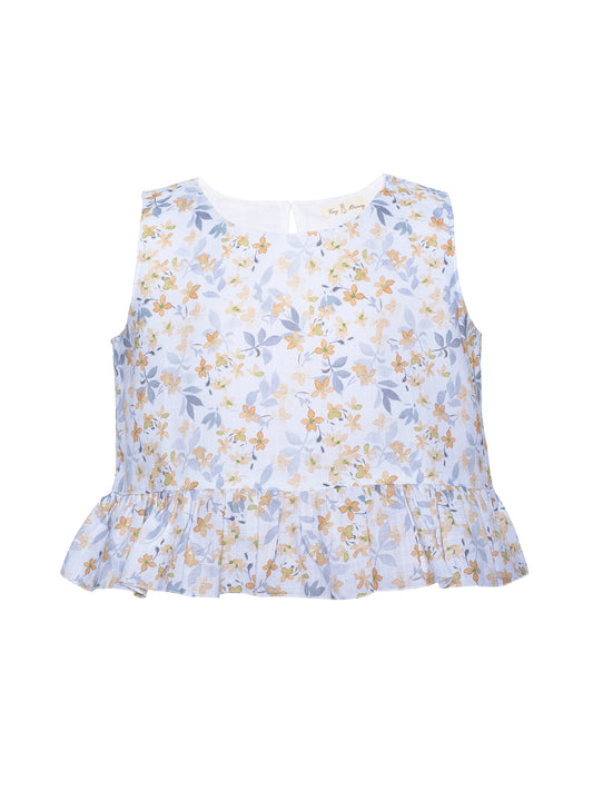 Flower Print blouse Tops Tiny Bunny