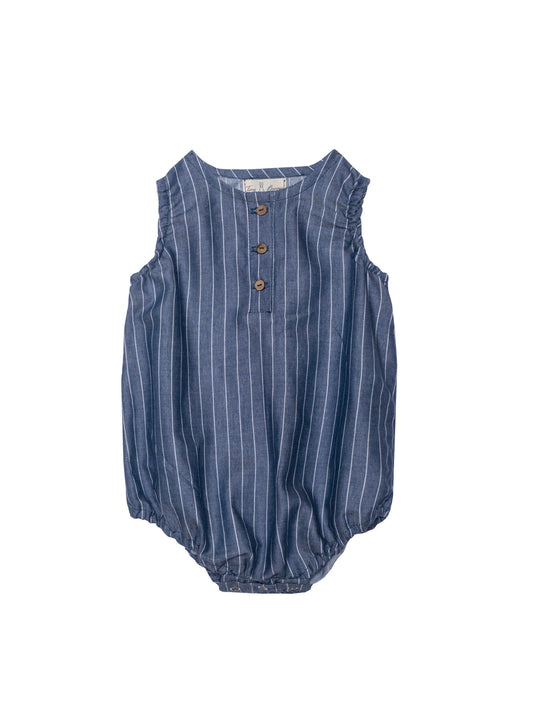 Babies blue striped romper Baby Grows Tiny Bunny