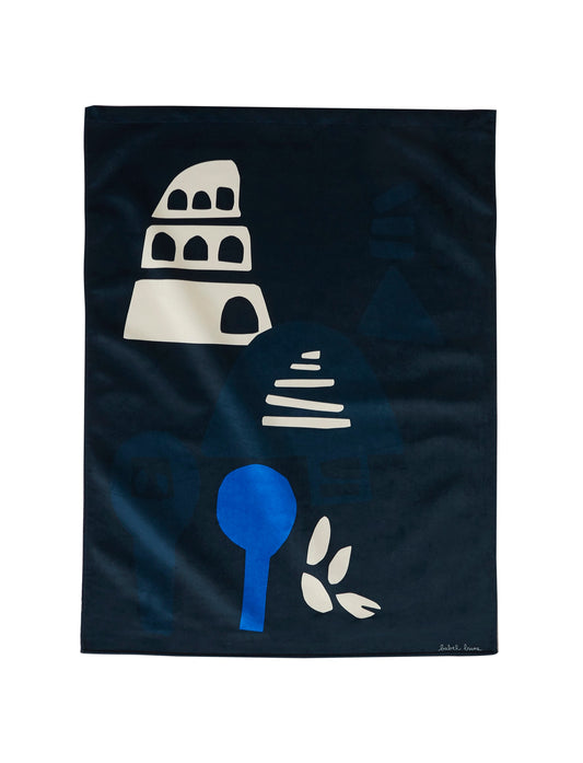 Wall Hanging Babylone Blue Wallart Babel Brune