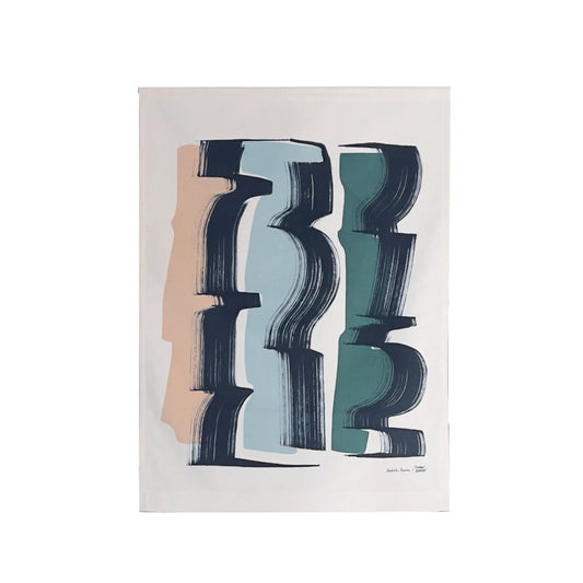 Wall Hanging by Tiffany Bouelle - Aqua Gray & Black Forest Wallart Babel Brune