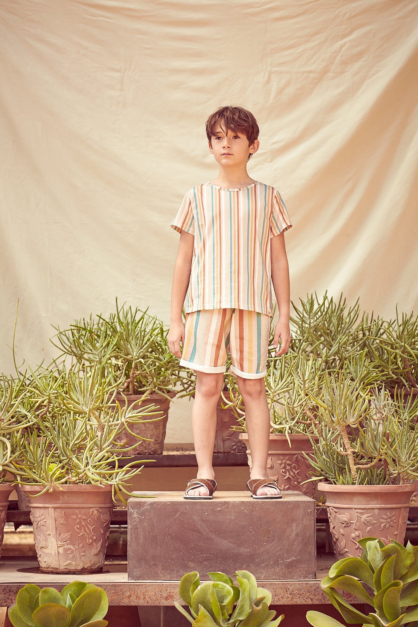 Tierra striped jersey shorts Shorts Coco au lait