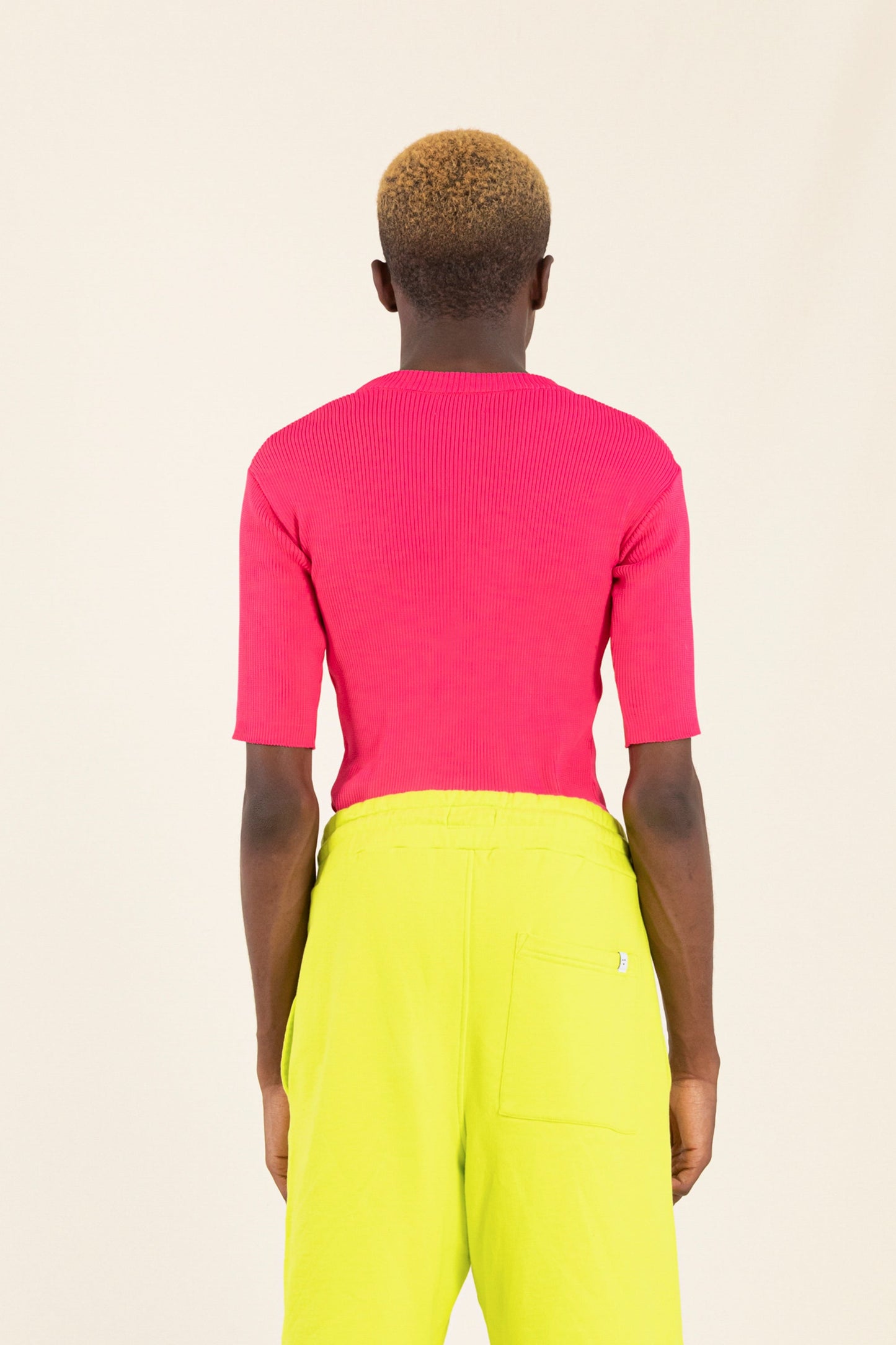 TRACY Fluo Pink - Short Sleeve Jumper