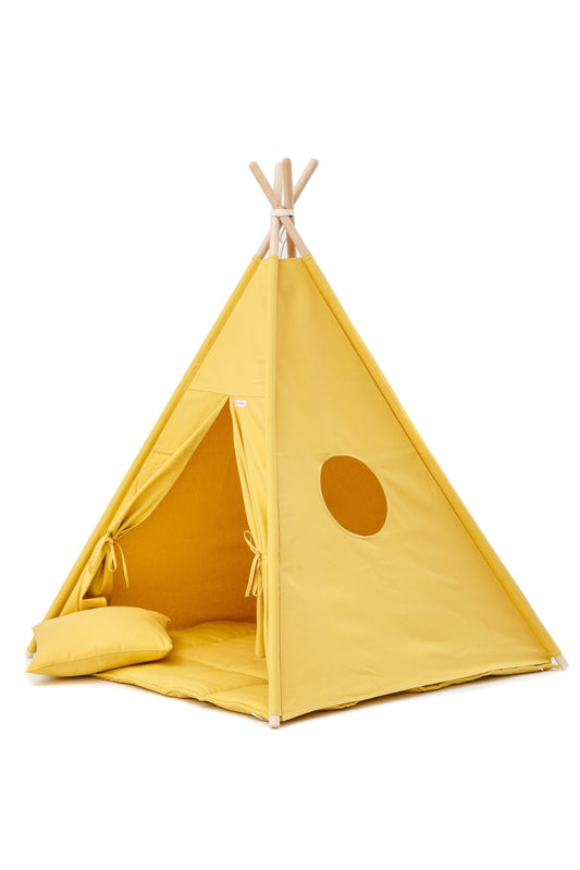 Plain Sunny Mustard Teepee Set Teepees Wigiwama