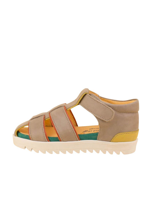 Grey Velcro Strap Sandals Shoes Dulis Shoes