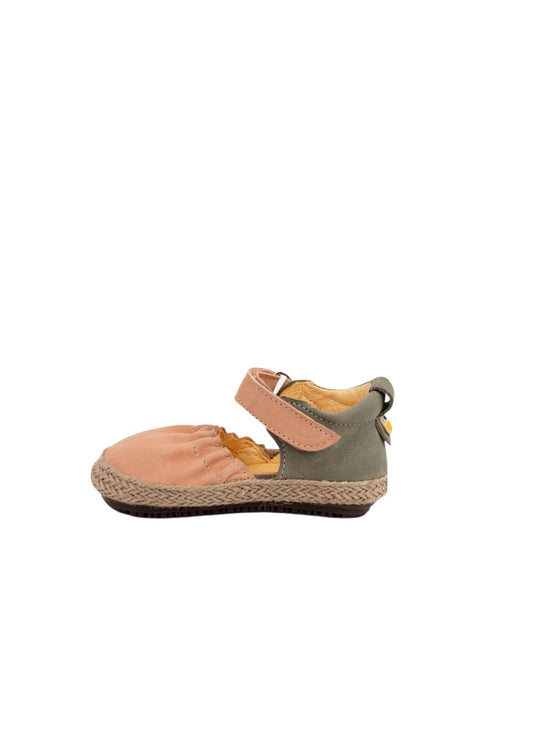 Cream/Green Strap Ballerinas Shoes & Booties Dulis Shoes