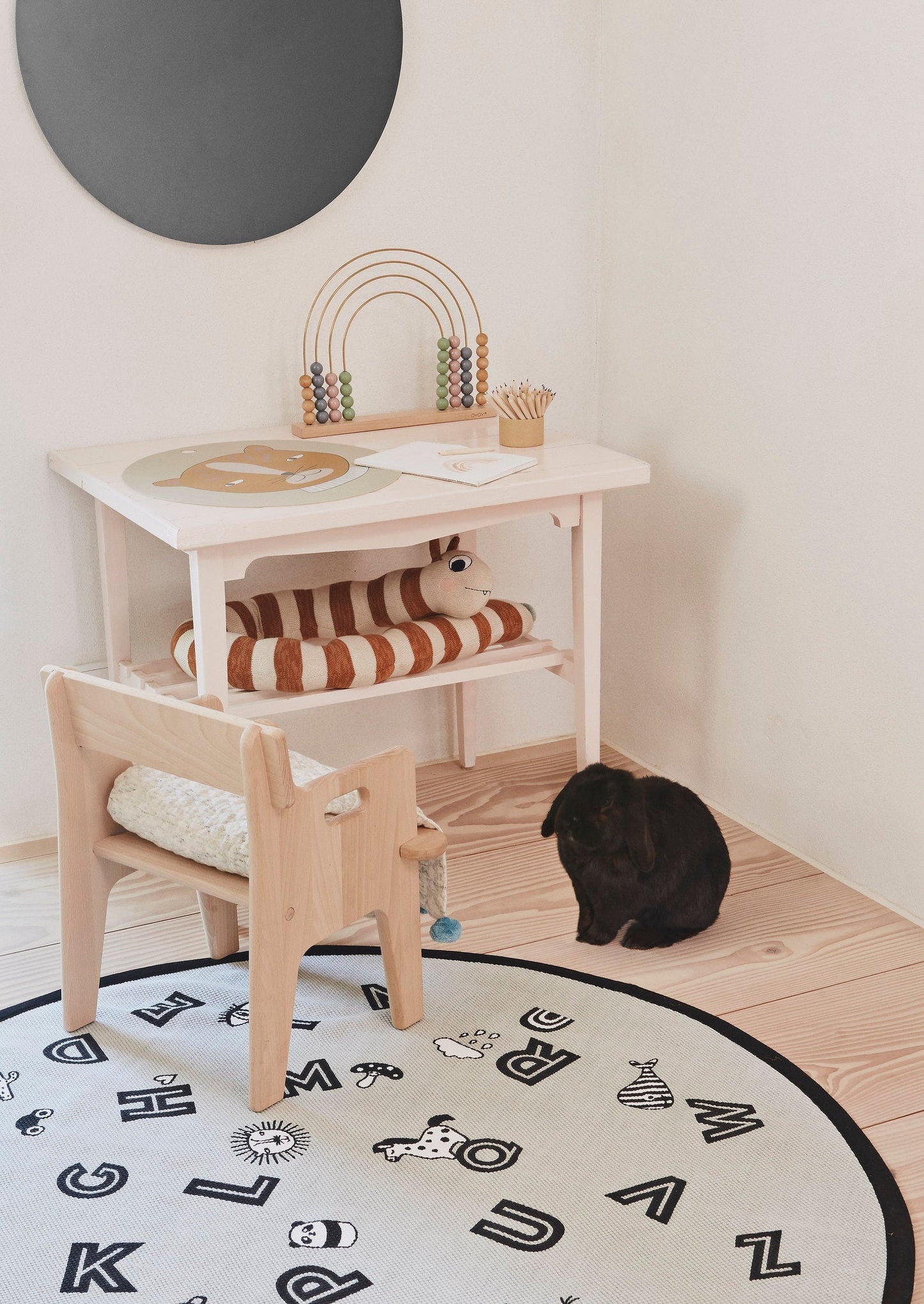 The Alphabet Rug - Light Grey Rug OYOY