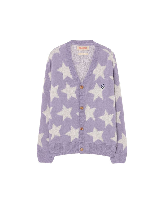 Stars racoon Cardigan Lavender Knitwear The Animals Observatory