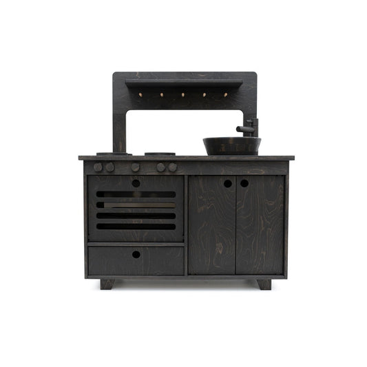 Raven Black Wooden Play Kitchen Kids Room Furniture Midmini