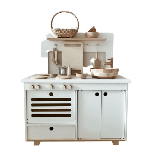 Milk Wooden Play Kitchen Kids Room Furniture Midmini